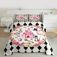 thumbnail image 2 of Castle Fairy Children Teenagers Adults Kawaii Pink Princess Castle Bedding Comforter Set 2pcs,Botanical Rose Mushroom Twin Comforter Sets Microfiber,Magical Magician'S Hat Playing Cards Bedding Set, 2 of 8
