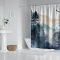 thumbnail image 4 of Grey Gray Nature Tree Mountain Woodland Shower Curtains for Bathroom All Seasons Country Bathroom Shower Curtain Sets Waterproof Fabric Decor 72×84in with 12 Hooks, 4 of 4