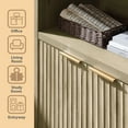 thumbnail image 3 of ARKANTOS 5 Shelf Bookcase with Doors Adjustable Shelf and Storage Cabinet Coastal Oak, 3 of 7