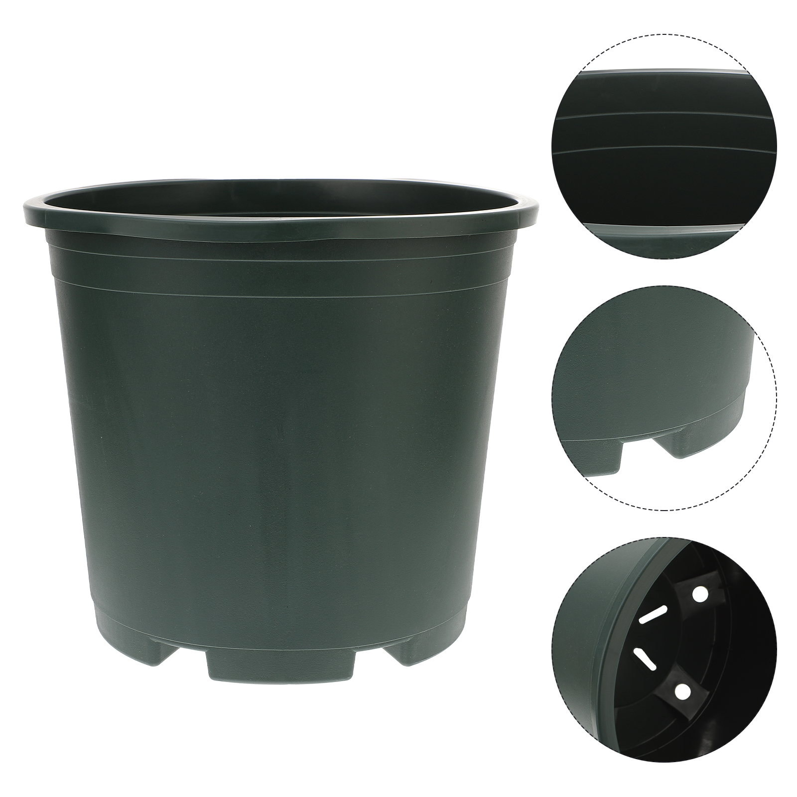 Melantax Round Bucket Thickened Plastic Flower Pot Tree Planting Bucket Garden Balcony Planting Pot (Green, 5 Gallon Capacity)