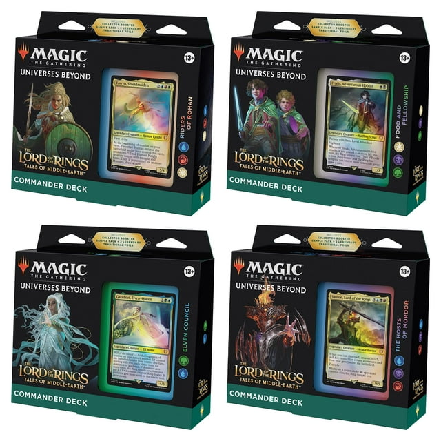 Paquete de mazos Commander: mazos Magic The Gathering LOTR x4