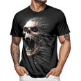 thumbnail image 2 of adaychics Mens Skull T Shirts Crew Neck Horror T-Shirt Novelty Short Sleeve Summer Tops for Daily Wear Holiday Party, 2 of 7