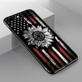 thumbnail image 2 of Compatible with iPhone 8 Plus Case, Pattern Design Hard PC Back Cover Non-Slip Soft TPU Protective Case for iPhone 8 Plus for Women 5.5inch-A2-Retro Sunflower Flag, 2 of 5