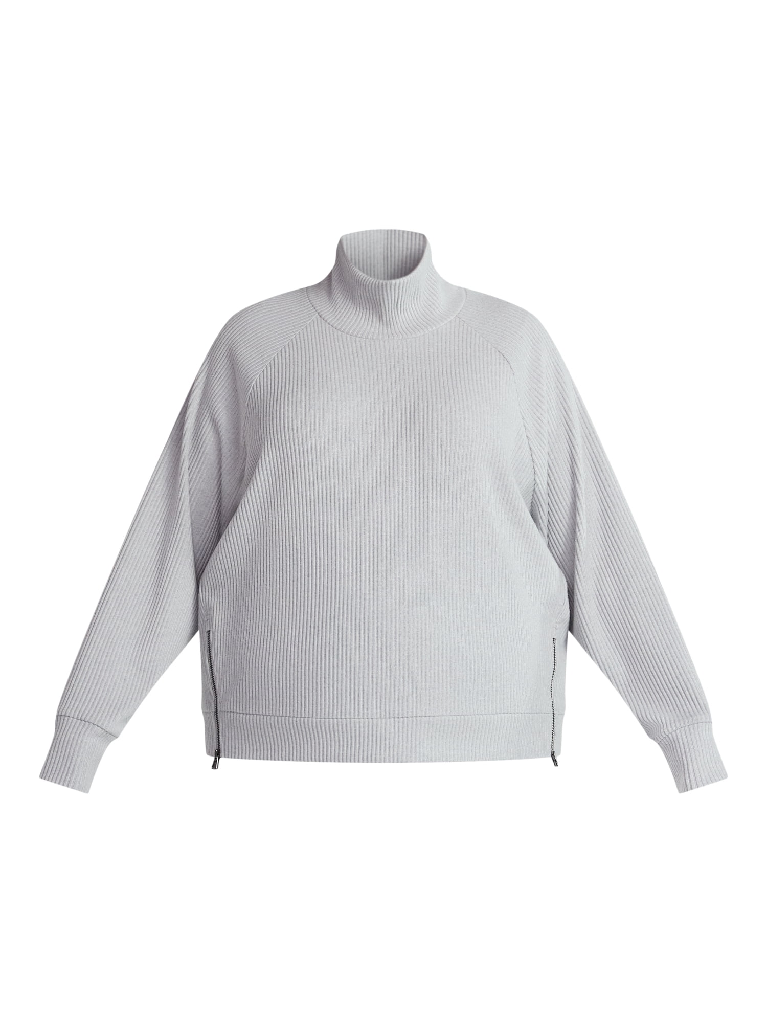 Avia Women's and Women's Plus Corded Mock Neck Pullover with Long Sleeves, Sizes XS-4X