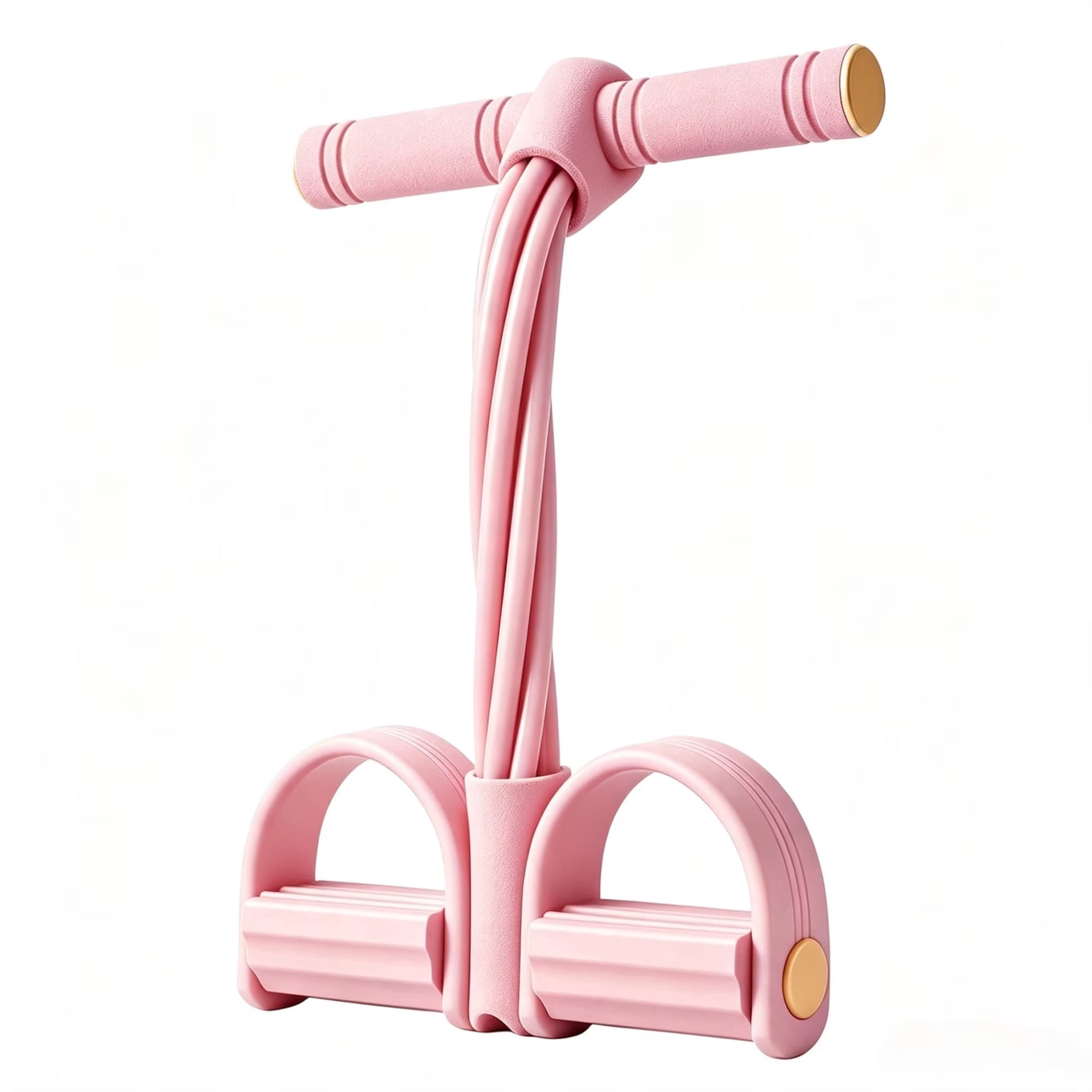 DDI 6-tube ankle stretcher, upgraded stretching strap for sit up exercise equipment, unisex foot pedal resistance strap (Pink)