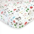 thumbnail image 3 of Hudson Baby Infant Girl Cotton Fitted Crib Sheet, Girl Farm Animal, One Size, 3 of 3