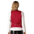 thumbnail image 2 of TiaoBug Womens Shiny Sequins Vest Button Sleeveless Jacket Nightclub Prom Party Waistcoat Red 4XL, 2 of 7