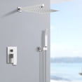 thumbnail image 4 of Shower System Shower Faucet Combo Set Wall Mounted with 10" Rainfall Shower Head and handheld shower faucet, Brushed Nickel Finish with Brass Valve Rough-In, 4 of 7