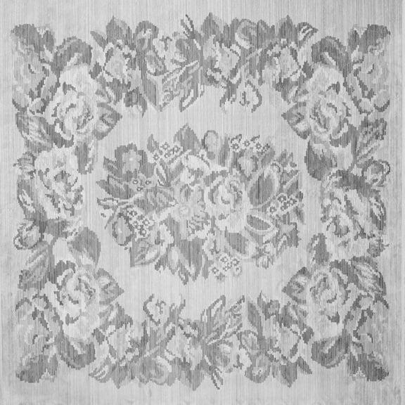 Ahgly Company Indoor Square Medallion Gray French Area Rugs, 3' Square