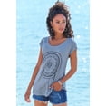 thumbnail image 3 of LASCANA Women's Mosaic Boho Print Top Embroidered Detail, 3 of 5