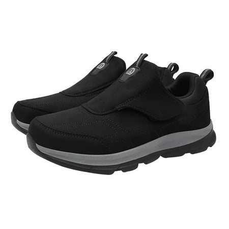 

HOMEMAXS 1 Pair Middle-aged and Senior People Shoes Causal Safty Walking Shoes Non-slip Sole Walking Shoes (Size 39 Black)