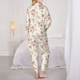 thumbnail image 6 of Goofa Floral Printed Women’s 2 Piece Pajama Set Super,Pajamas Women's Long Sleeve Sleepwear Soft Button Down Loungewear Pjs Lounge Set Nightwear-, 6 of 9