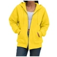 thumbnail image 2 of UAYOTSE Womens Zip Up Hoodies Fleece Jackets Oversized Sweatshirts Fall Fashion Outfits 2025 Sweaters Winter Clothes(G30-Yellow,3XL), 2 of 9