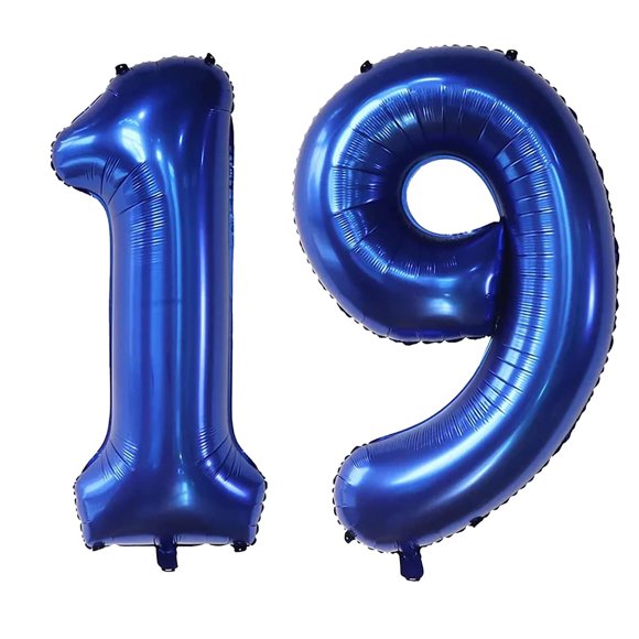 Globos numéricos EBAIJQUO de 40" azul marino con cierre automático