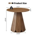 thumbnail image 3 of Wirrytor 31 Inch Round Dining Table for Small Spaces, Farmhouse Fluted Pedestal Kitchen Table, Solid Wood Circle Dining Table for Kitchen and Living Room (Walnut), 3 of 9