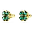 thumbnail image 3 of Pendientes de tuerca Swarovski Idyllia en tono dorado con piedras verdes, 3 of 5