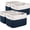Blue & White, variant on 4 Pack Storage Baskets for Organizing, Basket for Shelves with Handle, Woven Baskets for Storage Toys, Towels, Books, Cotton Rope Basket 13" L x 9 " W x 7.8 " H, Olive Green & White