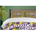 thumbnail image 4 of Ambesonne Mardi Gras Duvet Cover Sets, Hand Writing Design, 2-King, Purple Green Yellow, 4 of 7
