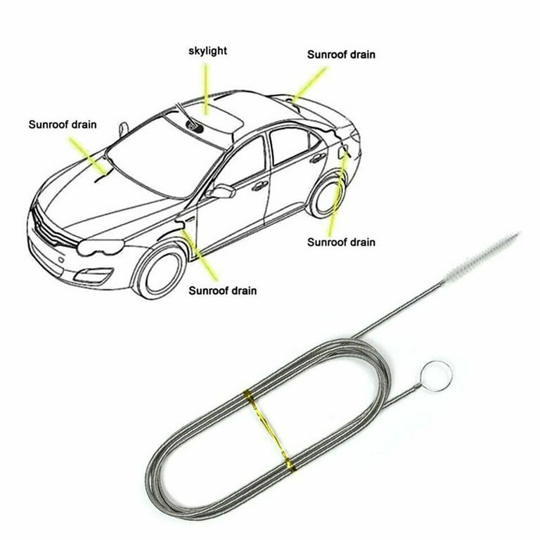 Flexible Long Wire Brush Sunroof Drain Cleaning Tool for Car and Fridge 1.5M