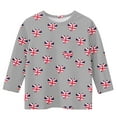 thumbnail image 4 of Unisex Kids 3/4 Sleeve Blouses for Girls Dressy Casual Loose Fit T-Shirts Flower Pattern Fall Trendy Shirts Crew Neck Spring Tops Lightweight Basic Tees 110, 4 of 5