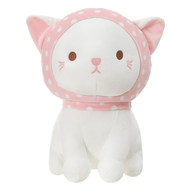 MINISO Stuffed Animal Kitten Plush Toy, Cute 10“ Cat with Bowknot Stuffed  Doll Gift for Adults, Kids, Birthday, Christmas, Home Decor 