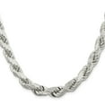 thumbnail image 2 of 925 Sterling Silver Rhodium Plated 9.0mm Sparkle-Cut Rope Chain Necklace 22 Inch Chain Necklace for Women and Men, 2 of 2