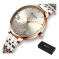 thumbnail image 1 of Reloj de cuarzo inoxidable Curren Diamond Fashion, color de fondo plateado y rosa, 1 of 8