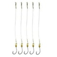 thumbnail image 2 of Soumake 5Pcs Anti-Bite Stainless Steel Wire Leader Fishing Rigs Hooks Line Tackle Tool Practical, 2 of 6