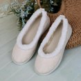 thumbnail image 5 of Miluxas Women's Cozy Fuzzy Winter Slippers Warm Fleece Lined Memory Foam Indoor Outdoor Closed Back White 5.5(36), 5 of 8