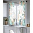thumbnail image 5 of Beach Coastal Sheer Curtains 54 Inch Length 2 Panels Set for Living Room/Bedroom, Summer Coral Starfish Nautical Ocean Kitchen Curtains Grommet Semi-Sheer Curtains Drapes Window Treatments 42"x54"x2, 5 of 7