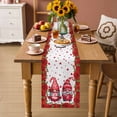 thumbnail image 2 of Valentine's Day Table Runner - 72 Inch Long Red Gnomes Roses Flowers Love Romance Cotton and Linen Blended Dress Scarves Farmhouse Table Runner for Kitchen Dining, Coffee Table, 13" x 72", 2 of 8