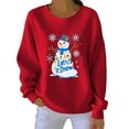 thumbnail image 2 of Yteetum Christmas Sweatshirts for Women Oversized Christmas Print Hoodless Long Sleeve Crewneck Knit Pullover Sweatshirt Top Womens Casual Loose Xmas Holiday Print Round Neck Sweatshirts Fall, 2 of 4
