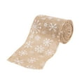 thumbnail image 1 of 3M 10CM Snowflake Style Burlap Craft Ribbon for DIY Crafts Home Wedding Christmas Decoration (Brown+White), 1 of 5