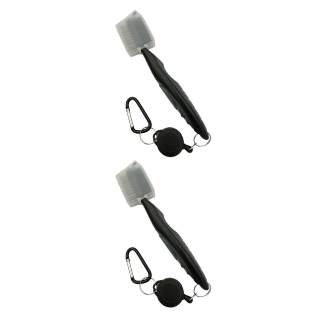 Baohd Stainless Steel Golf Club Brush Ergonomic Handheld Replacement Solid Color Shoe Brushes Cleaning Tool Accessories Grey with Lid 2Set