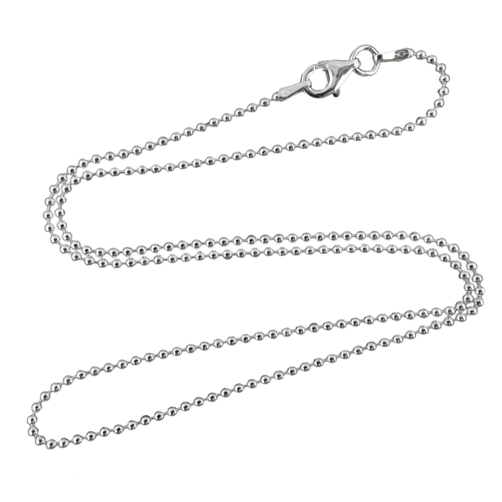 PRETTY 925 STERLING SILVER 1MM BALL CHAIN 16"-24" WITH LOBSTER CLASP