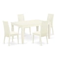 thumbnail image 2 of WEIP5-WHI-C 5Pc Dining Set Includes a Rectangle Dinette Table with Butterfly Leaf and Four Linen Seat Dinette Chairs, White Finish, 2 of 6
