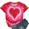 thumbnail image 1 of Hauts d'Été pour Femmes, T-Shirt Décontracté à Manches Courtes avec Impression Numérique, Col Rond, Ample, en Liquidation, 1 of 3