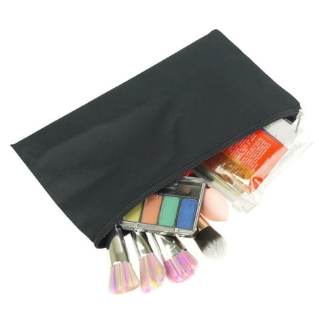 Little Black Travel Case - Zodaca Pencil Case Toiletry Holder Cosmetic Bag Travel Makeup Zip Storage Organizer