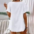 thumbnail image 5 of Uootdi Womens Tops Square Neck Vintage Embroidered Short Sleeve Shirts Flared Sleeve Relaxed Fit Trendy Casual Vacation Outfits Gift, 5 of 9
