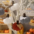 thumbnail image 4 of Yoyauz Imitation Fall Harvest Crochet Pumpkin Small Knitted Pumpkin Country Cottage Pumpkin Foam Pumpkin Thanksgiving Halloween Fall Fireplace Table Decoration, 4 of 9