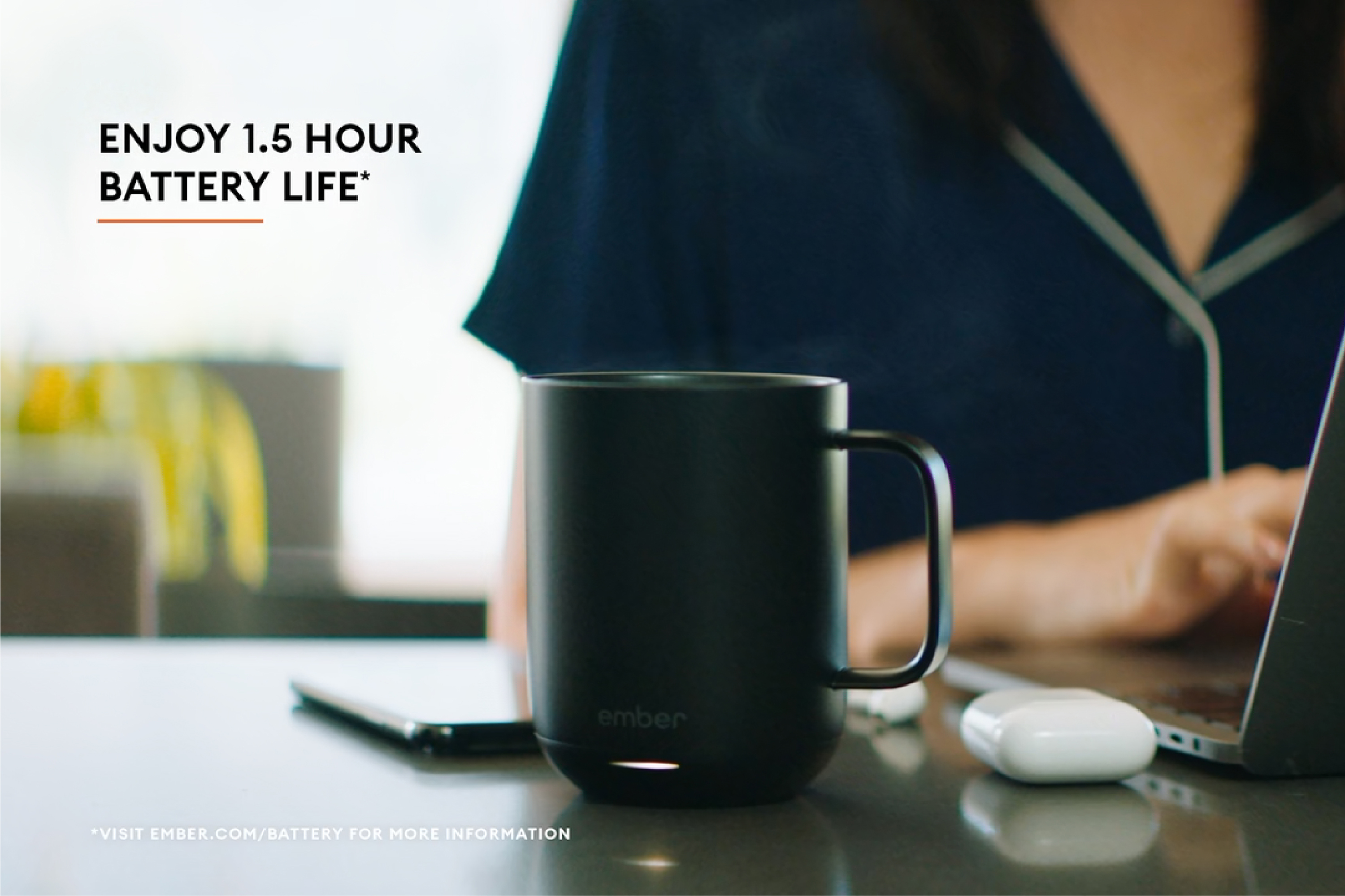 Ember Temperature Control Smart Mug 2, 10 oz, White, 1.5-hr Battery Life - App Controlled Heated Coffee Mug - image 5 of 6