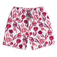 thumbnail image 2 of Honeii's Tulips Flowers Print Men's Casual Shorts with Drawstring，Swim Trunks Quick Dry Beach Shorts, 2 of 5