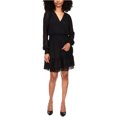 thumbnail image 1 of Michael Kors Womens Solid Ruffle Surplice Dress, black, XS, 1 of 1