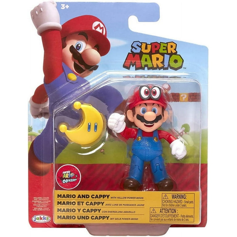 Nintendo Mario Wear Cappy with Yellow Power Moon 4in Figure W24
