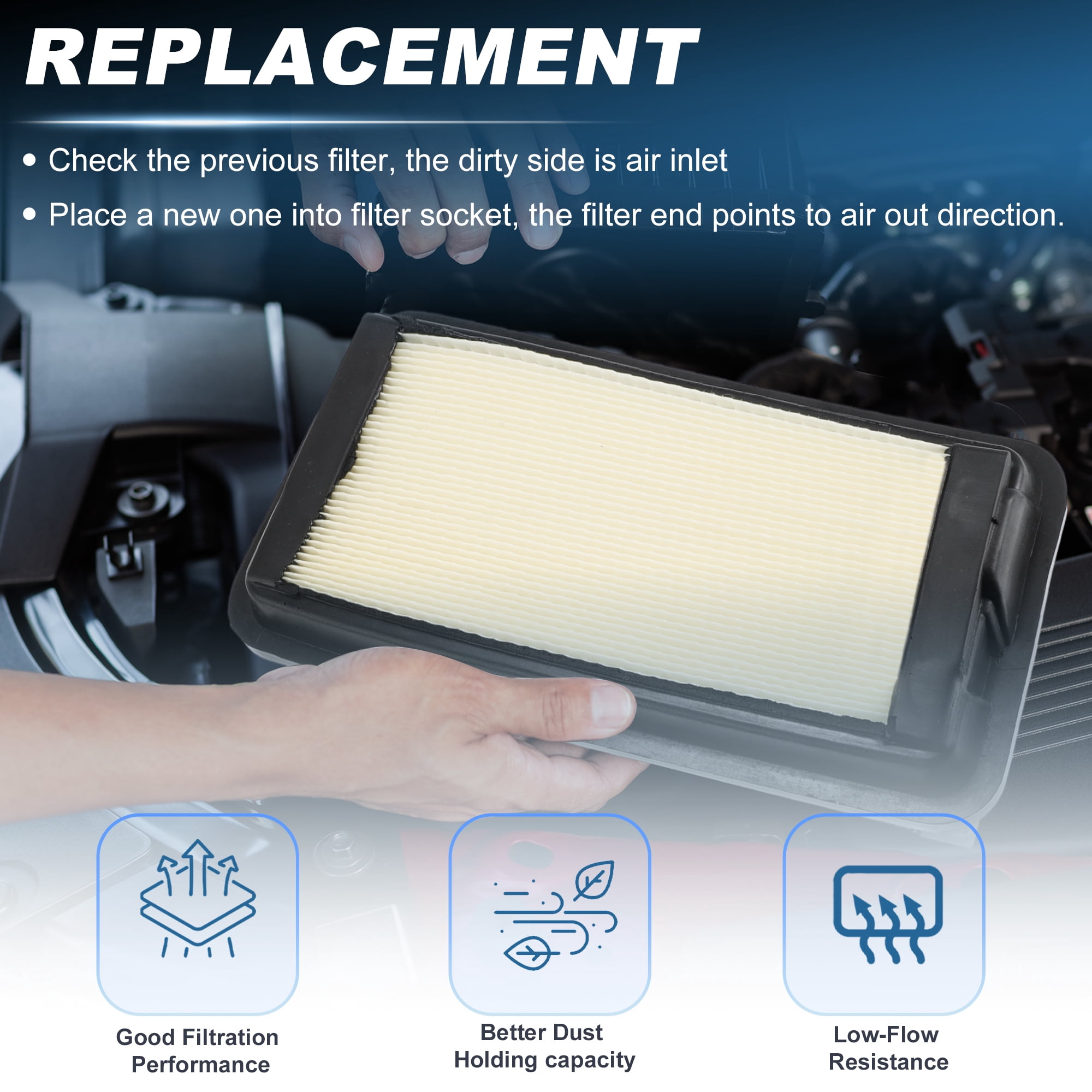 Unique Bargains Car Engine Air Filter for Chevrolet Silverado 4500 5500 CV 6.6L Diesel