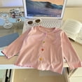 thumbnail image 2 of Kogui Kids Cardigan Girls Crewneck Cardigan Long Sleeve Children Button Sweater Uniform Sweaters for Little Girls Size 6-7 (Pink,6-7 Years), 2 of 5