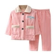 thumbnail image 1 of WEAIXIMIUNG Bow Outfit Kids Pajama Sets Button Down Long Sleeve Shirt and Long Pants Boys Girls Sleepwear 2Pcs, 1 of 5