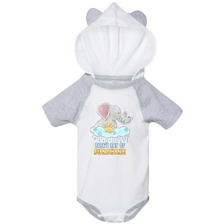 

Inktastic Papa s Ray Of Sunshine Cute Elephants Rainclouds and Sun Gift Baby Boy or Baby Girl Bodysuit