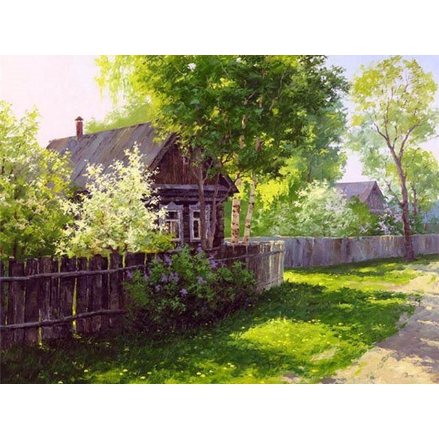 Diamond Embroidery Home Sale 5D Diy Diamond Painting Full Square Landscape Rhinestone Photo Cross Stitch60x80round Gao Jinjia LED