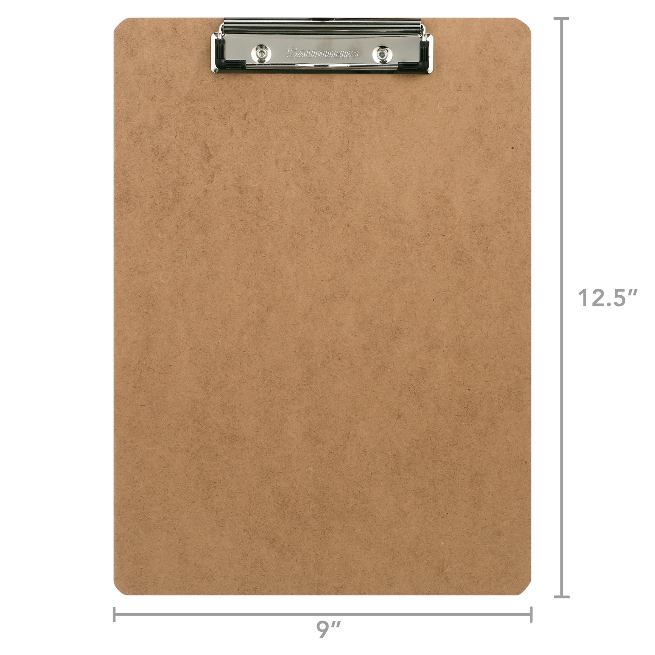 (2 pack) Saunders Hardboard Clipboard - Letter Size with Low Profile Clip and Built-in Hanging Hole, 2 per pack